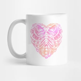 Skeleton ribs heart Mug